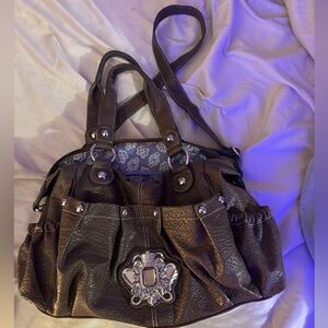 Y2K brown slouchy leather hand bag